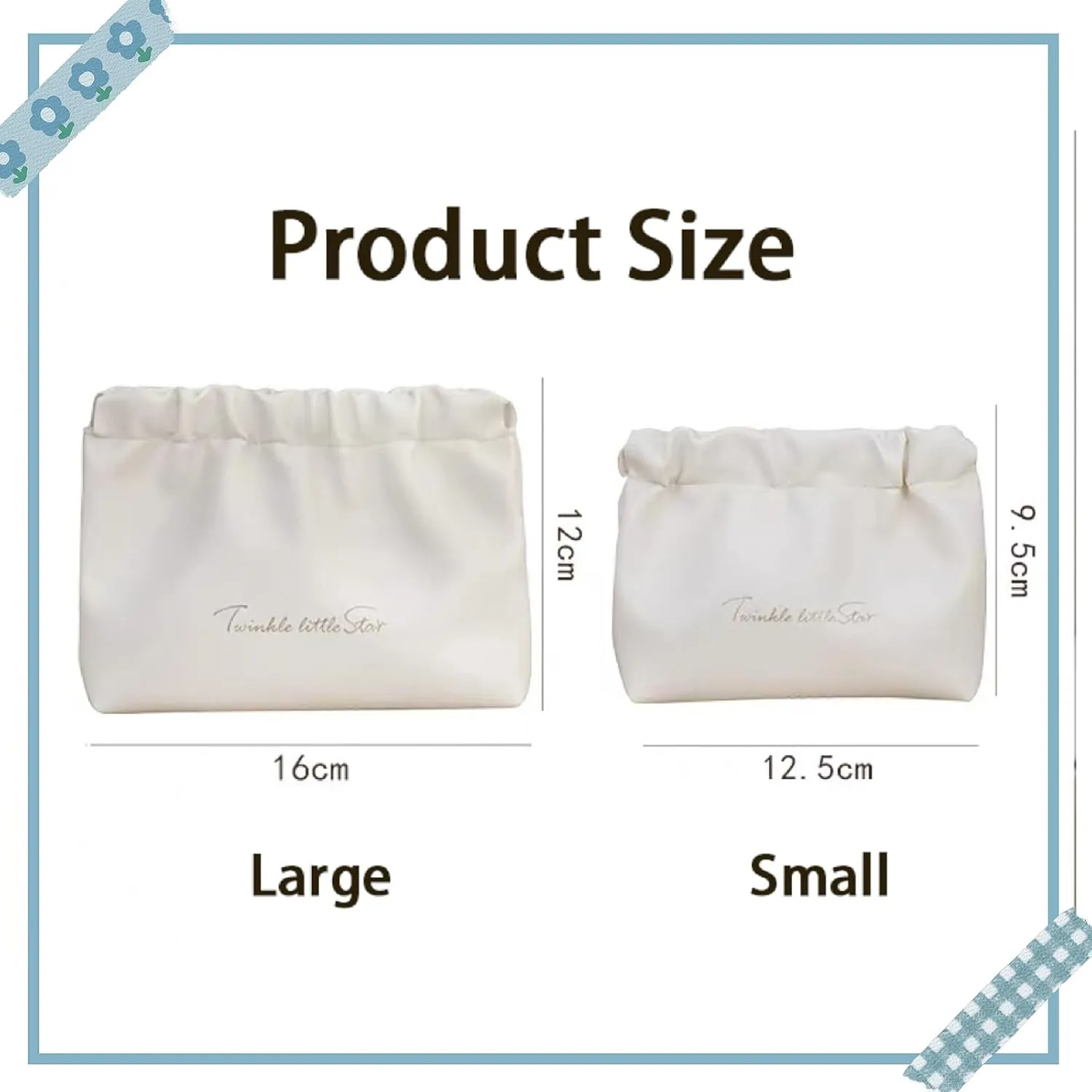 2 PCS Small Makeup Bag for Purse Waterproof Cosmetic Pouch Mini Cosmetic Bags Portable Makeup Bag Set for Women Coin Purse Organizer for Lipstick Jewelry Brown