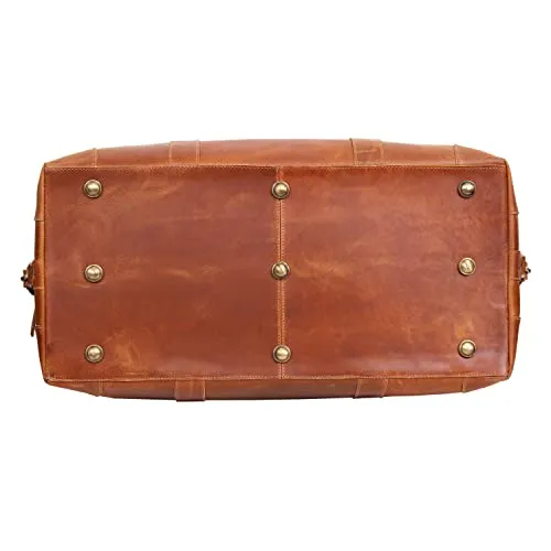 24" Leather Buffalo Travel Case Duffel Luggage Bag, Gym Travel Tote Duffel, Overnight Weekender