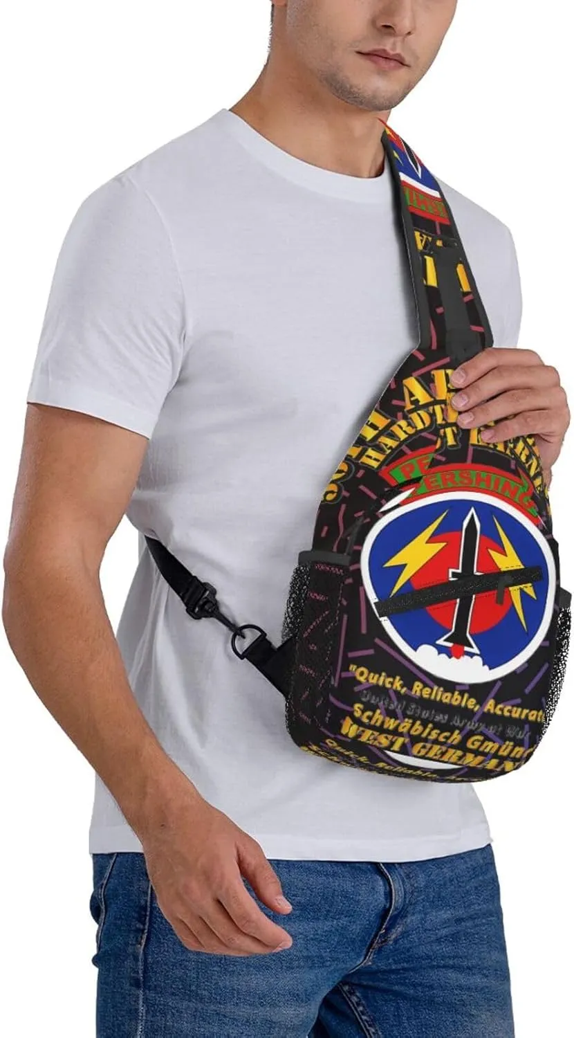 56th Artillery Command Pershing Hardt Kaserne Small Crossbody Backpack Sling Bag For Men Women Mini One Shoulder Chest Bags Gym Sport Travel Hiking Daypack