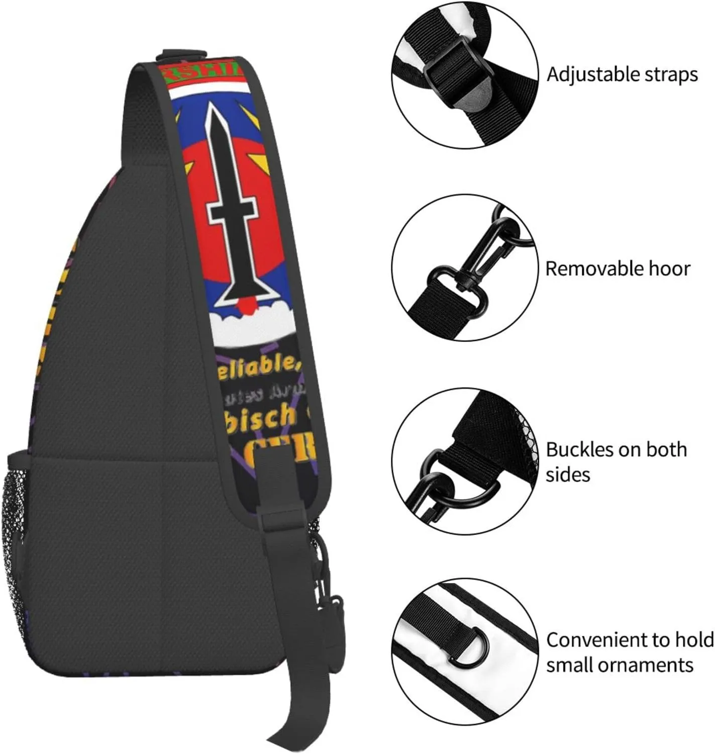 56th Artillery Command Pershing Hardt Kaserne Small Crossbody Backpack Sling Bag For Men Women Mini One Shoulder Chest Bags Gym Sport Travel Hiking Daypack