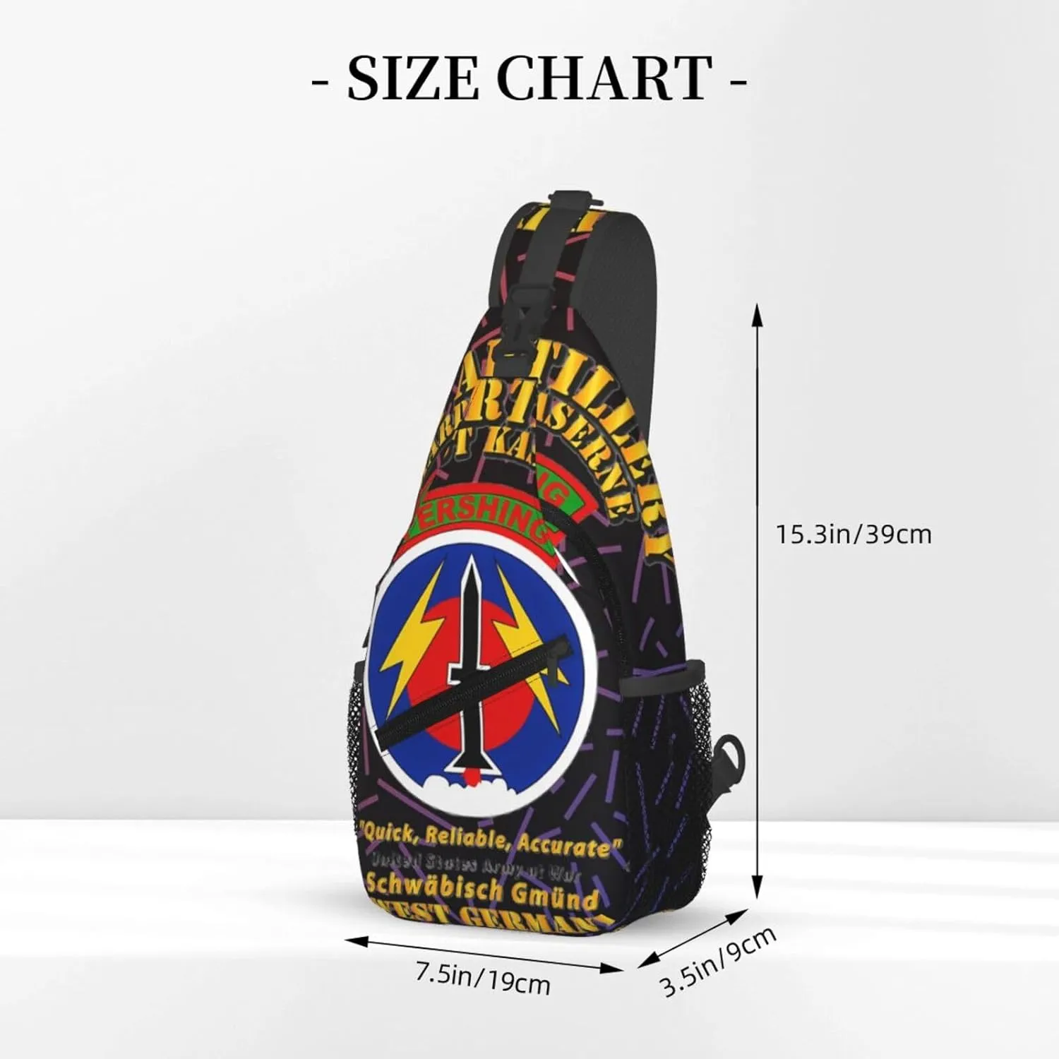 56th Artillery Command Pershing Hardt Kaserne Small Crossbody Backpack Sling Bag For Men Women Mini One Shoulder Chest Bags Gym Sport Travel Hiking Daypack