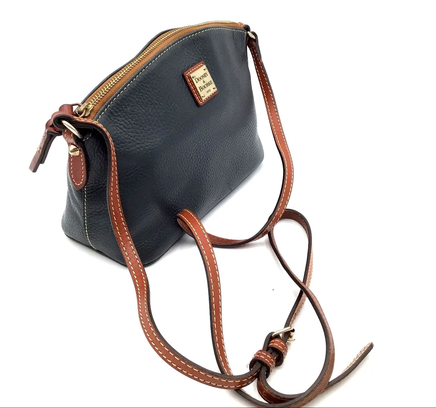 Authentic Dooney & Bourke Dark Gray Brown Luxury Crossbody Bag - COA Included
