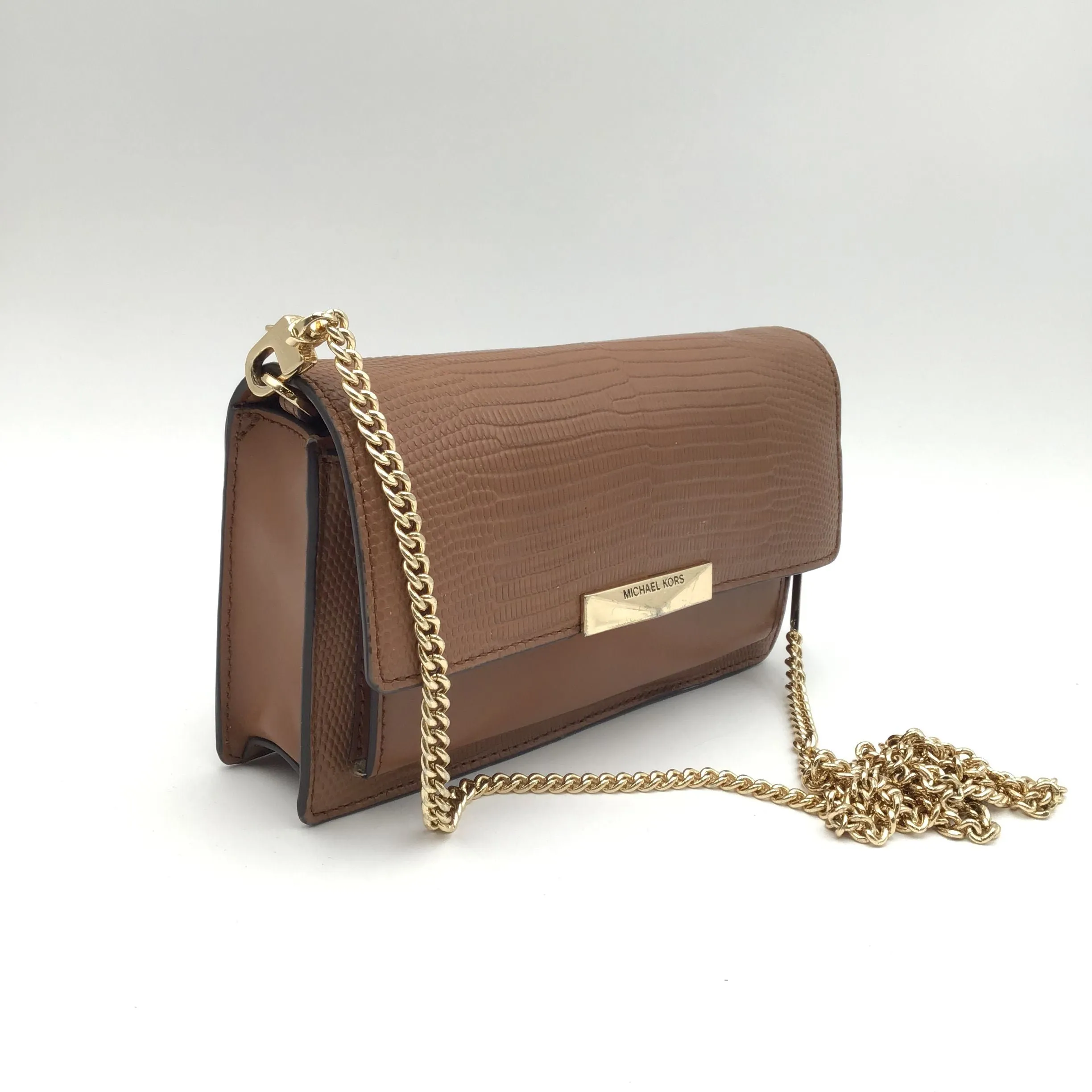 Authentic Michael Kors Brown Leather Luxury Crossbody Bag - COA Included