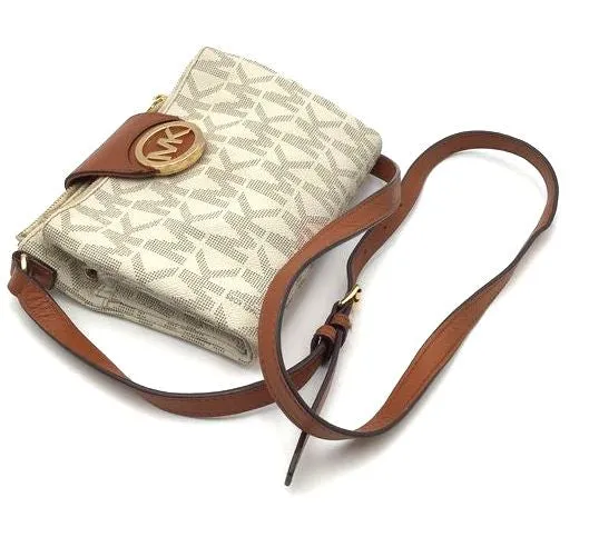 Authentic Michael Kors Women's Beige Brown Luxury Crossbody Bag - COA Included