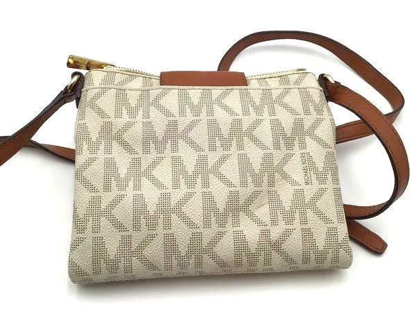 Authentic Michael Kors Women's Beige Brown Luxury Crossbody Bag - COA Included