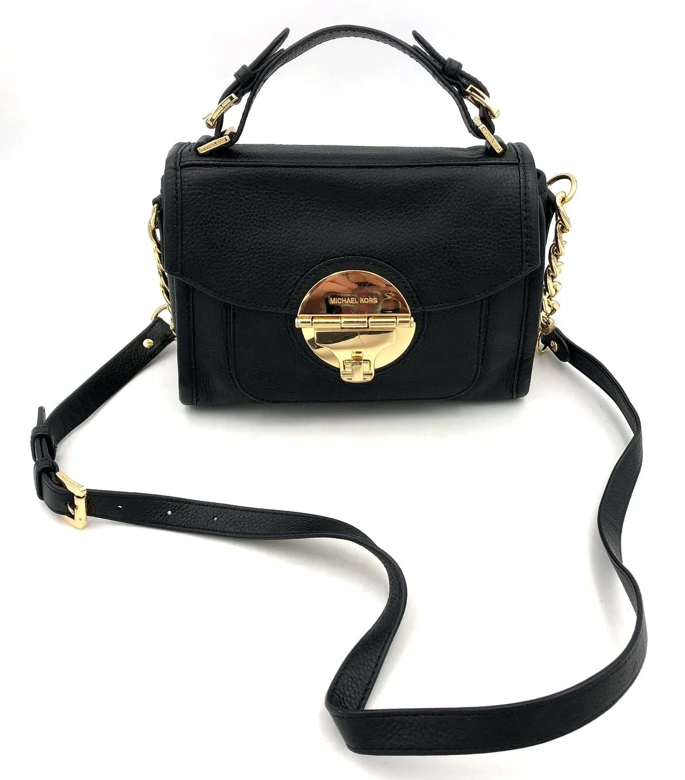 Authentic Michael Kors Women's Black Luxury Leather Crossbody Bag - COA Included