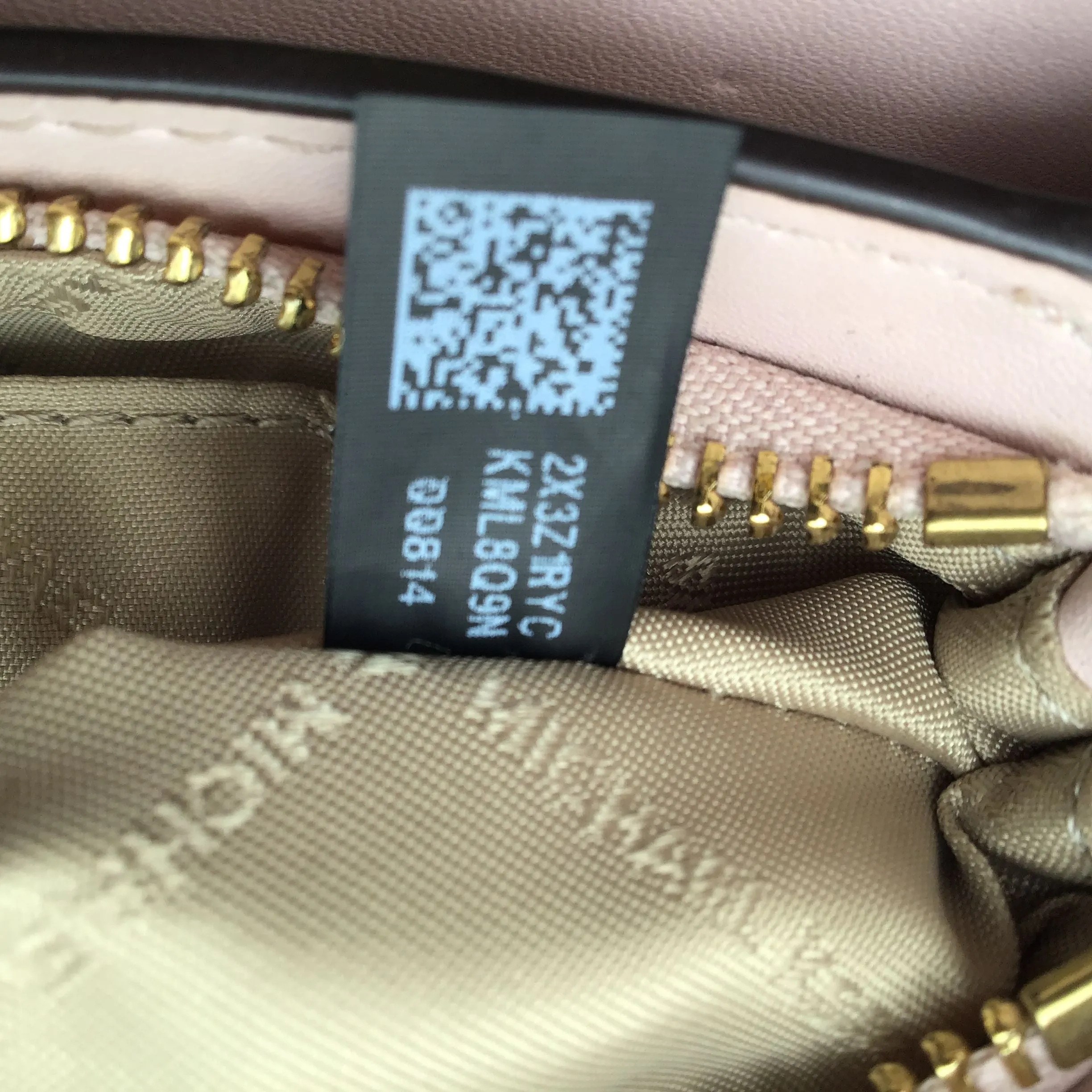 Authentic Michael Kors Women's Tan Pink Signature Crossbody Bag - COA Included