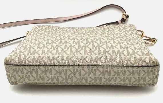 Authentic Michael Kors Women's Tan Pink Signature Crossbody Bag - COA Included
