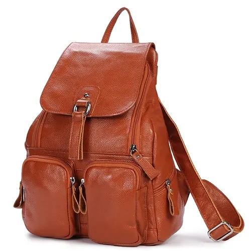 Backpack Women Backpacks Solid Vintage Girls School Bags For Girls Black Leather Fashion Female