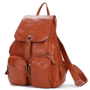 Backpack Women Backpacks Solid Vintage Girls School Bags For Girls Black Leather Fashion Female