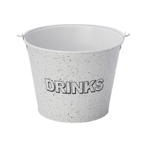 Bar Butler Ice Bucket White with Handle & Mottled Black 5L