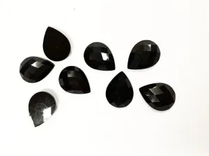 Black Drop Plastic Stones Without Hole- 12x16 mm