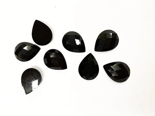 Black Drop Plastic Stones Without Hole- 12x16 mm