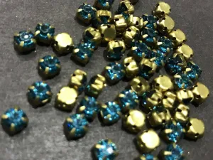 Blue Circular Resin Stones with Catcher (24SS - 5 mm)