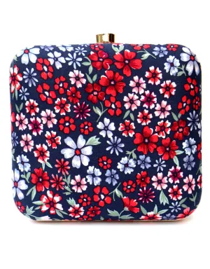 Blue Designer Printed Heavy Clutches-Accessories