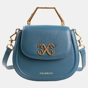 Bluish Green Leather MARIE OLGA Handbag