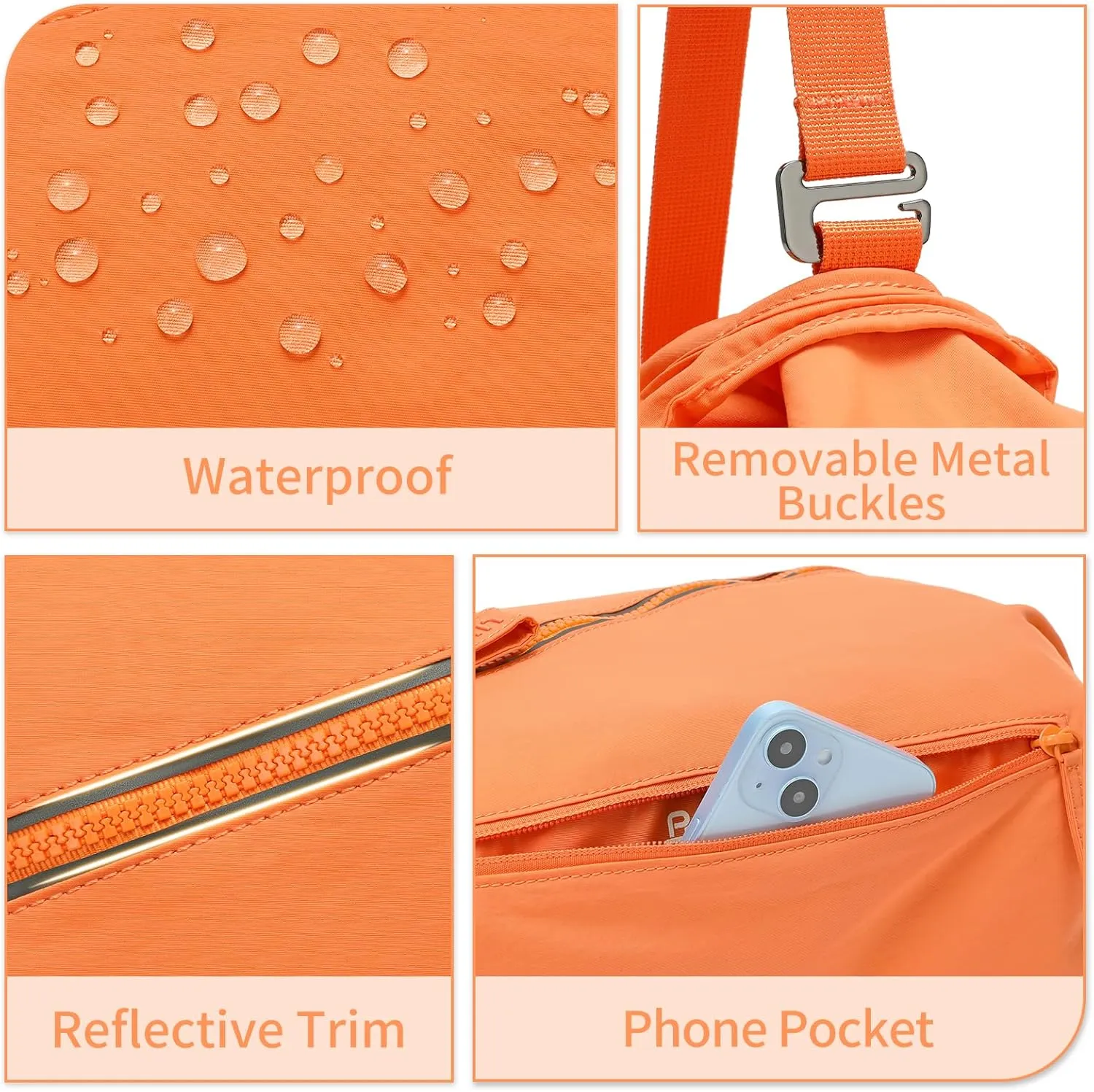 BOSSTIN Small Gym Bag for Women Men, Small Duffle Bag Crossbody Bags for Women, Lightweight Compact Sports Bag for Gym Work Fitness Travel, 3 in 1 Workout Bag-Orange