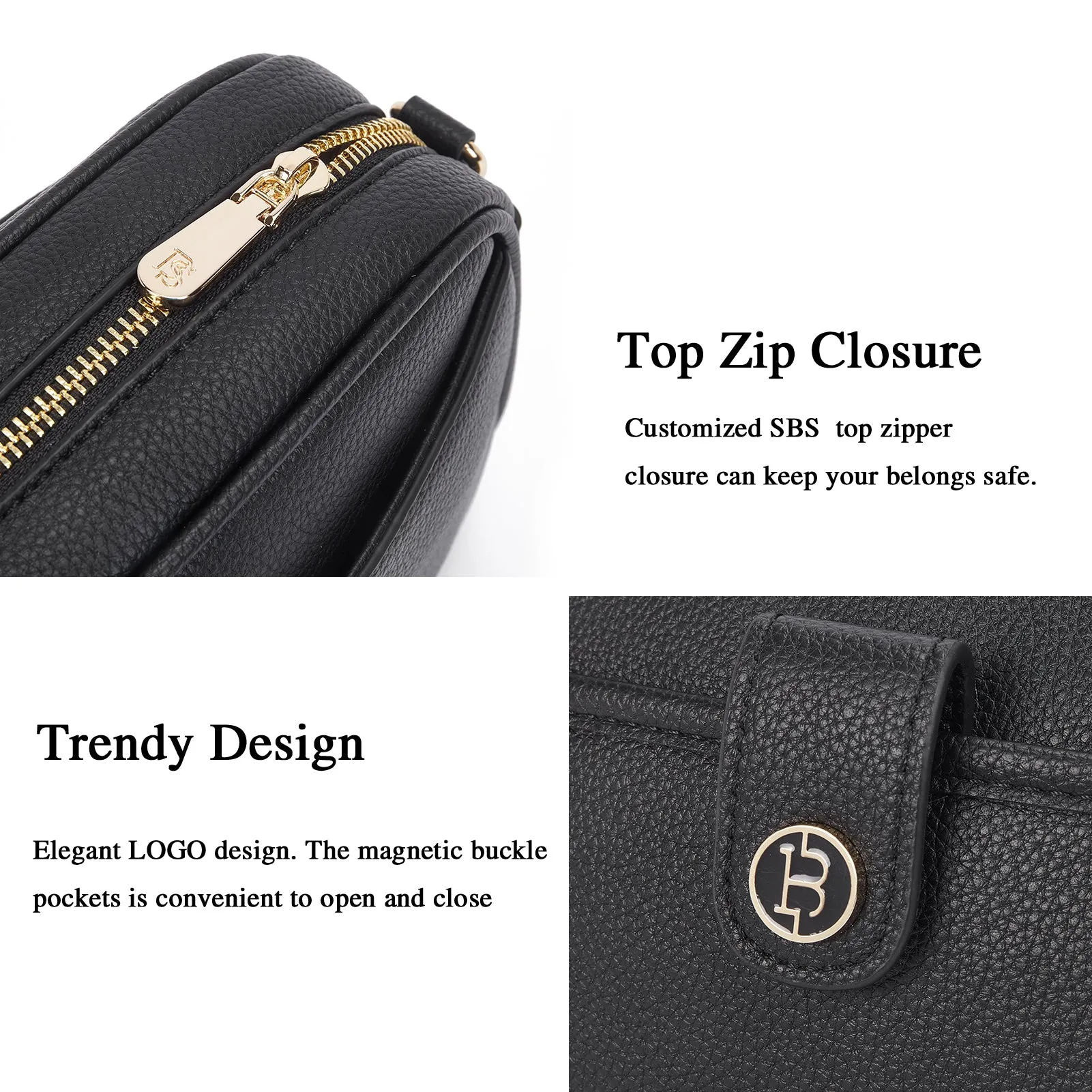 BOSTANTEN Crossbody Bags for Women Vegan Leather Purse Shoulder Handbags with Wide Strap