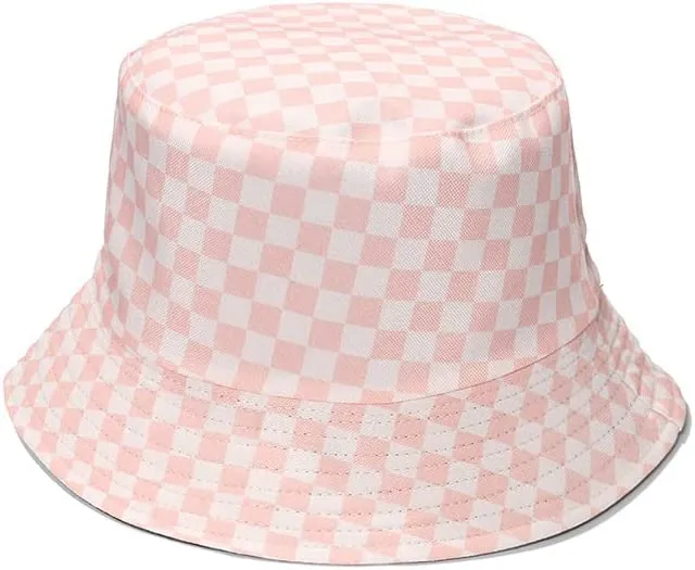 Checked Red Unisex Summer Bucket Hat