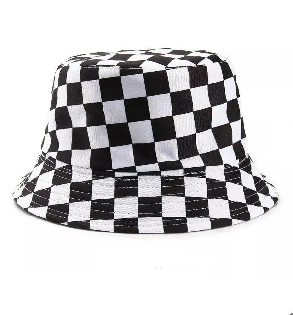 Checked Red Unisex Summer Bucket Hat