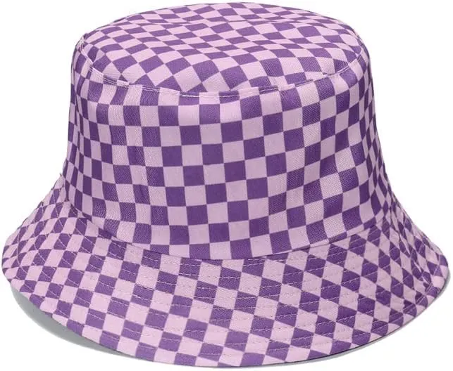 Checked Red Unisex Summer Bucket Hat