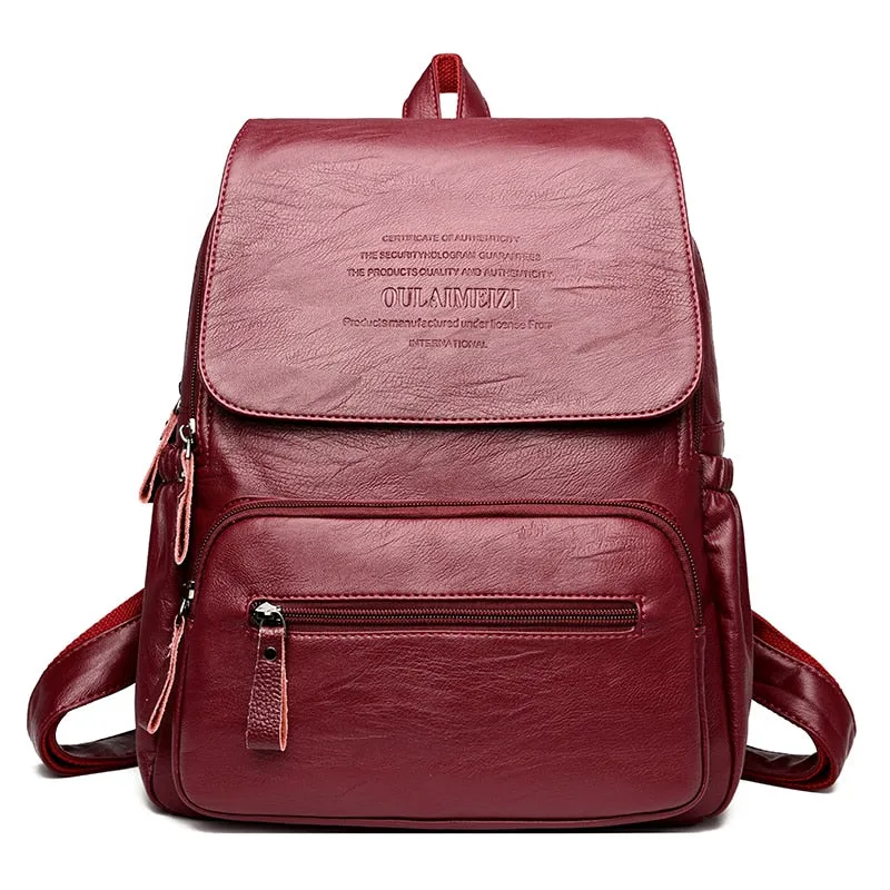 Christmas Gift New 2020 Winter Women Backpack High Quality Leather Women Bag Large Capacity Backpacks Travel Bags Fashion School Bags For Girls