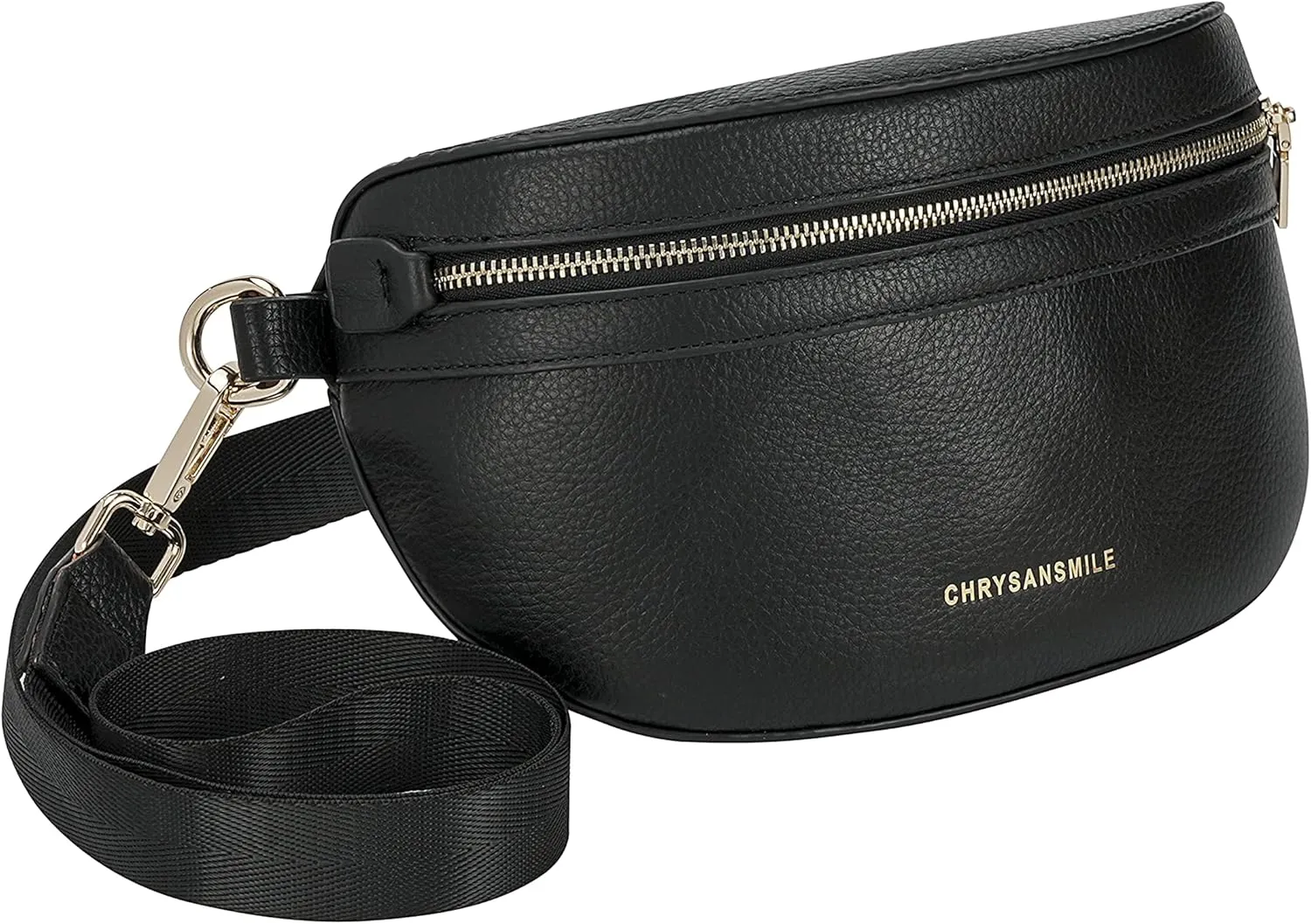 Chrysansmile Genuine Leather Belt Bag Crossbody Fanny Packs for Women Men Black Fashion Waist Packs