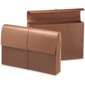 Classic Expanding Wallets With Tear-resistant Gussets, 3.5" Expansion, 1 Section, Elastic Cord Closure, Legal Size, Redrope