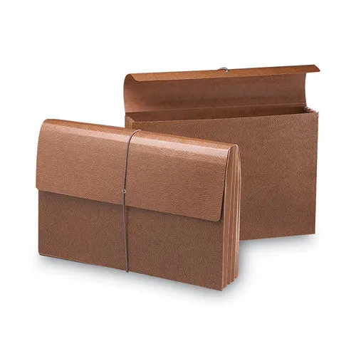 Classic Expanding Wallets With Tear-resistant Gussets, 3.5" Expansion, 1 Section, Elastic Cord Closure, Legal Size, Redrope