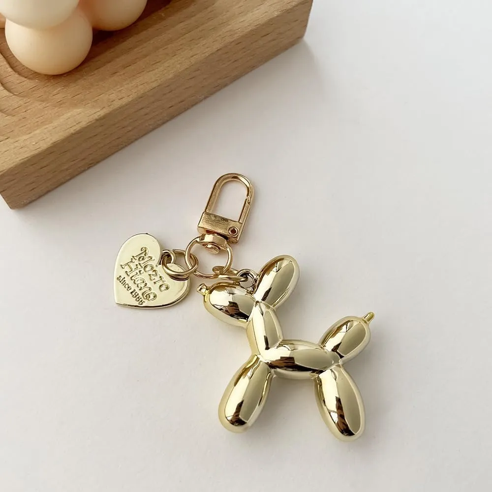 Cute Jelly Balloon Dog Heart Keychain Valentine's Day Gift for Women Car Keys Handbag Purse Backpack Pendant Key Chains