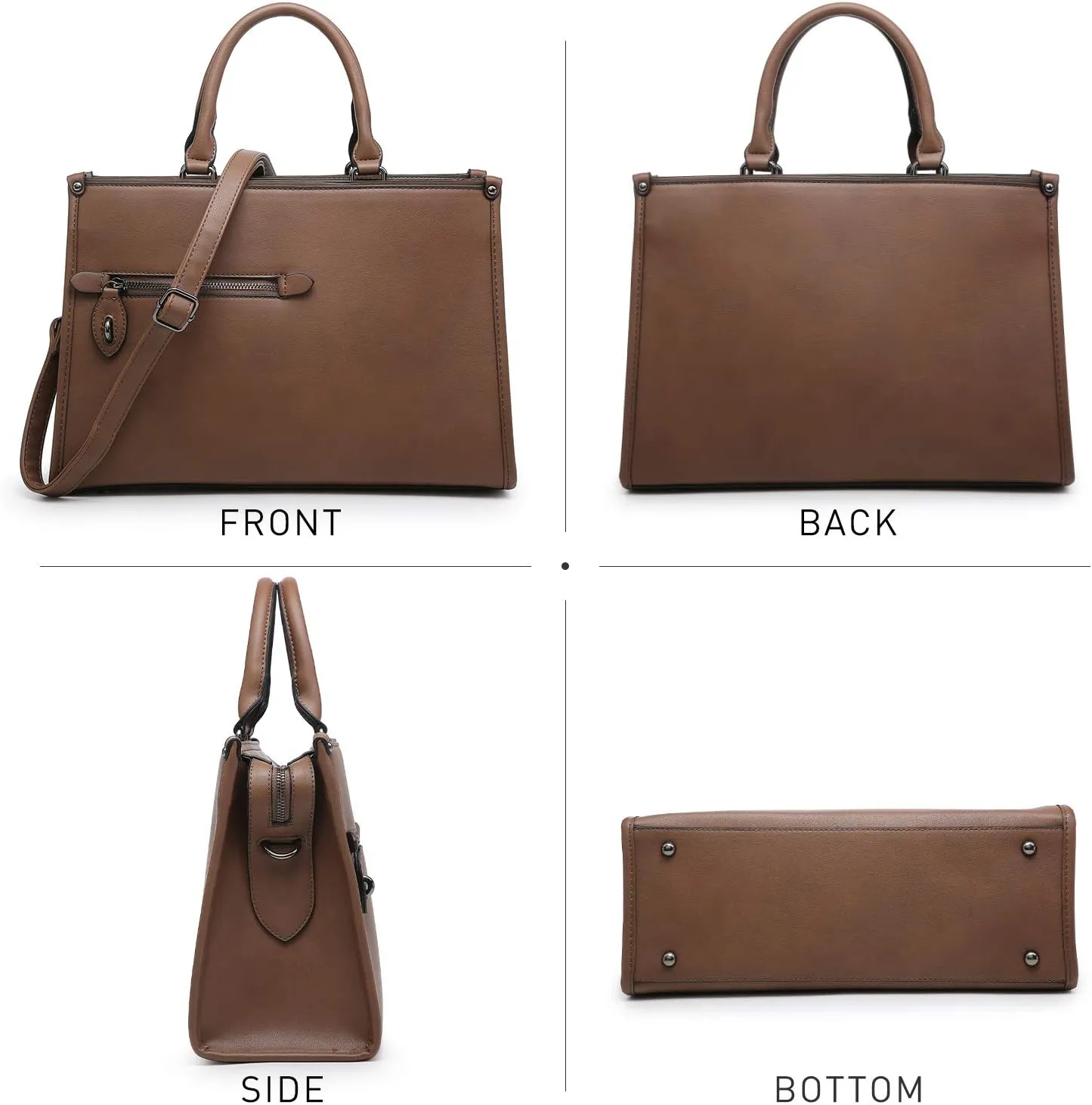 Dasein Women Purses Satchel Handbags Top Handle Bags Work Tote Shoulder Bag With Long Strap Matching Wallet
