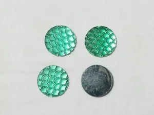 Deep Green Designer Circular Plastic Stones- 35 mm