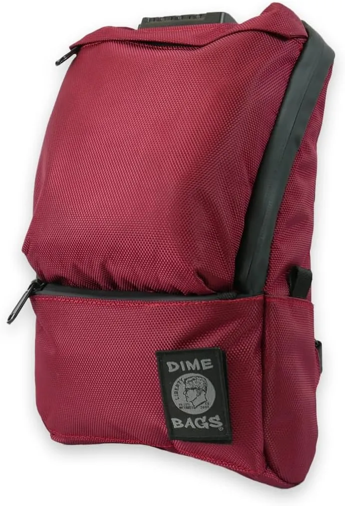 DIME BAGS - Don with Lock - Carbon Filter Sling Backpack - Crossbody Bag (Oxblood)