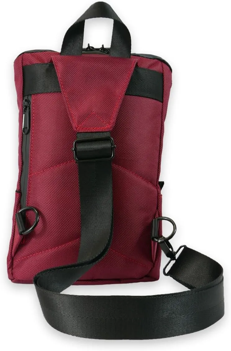 DIME BAGS - Don with Lock - Carbon Filter Sling Backpack - Crossbody Bag (Oxblood)