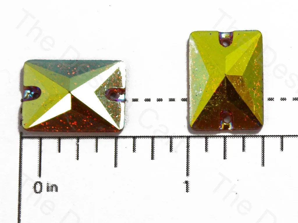 Faceted Yellow Rectangular Acrylic Stones