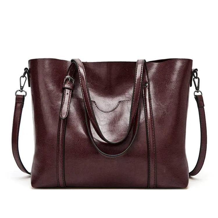 Fashionable All-Purpose 888-G9 Oil Wax Leather Tote Bag