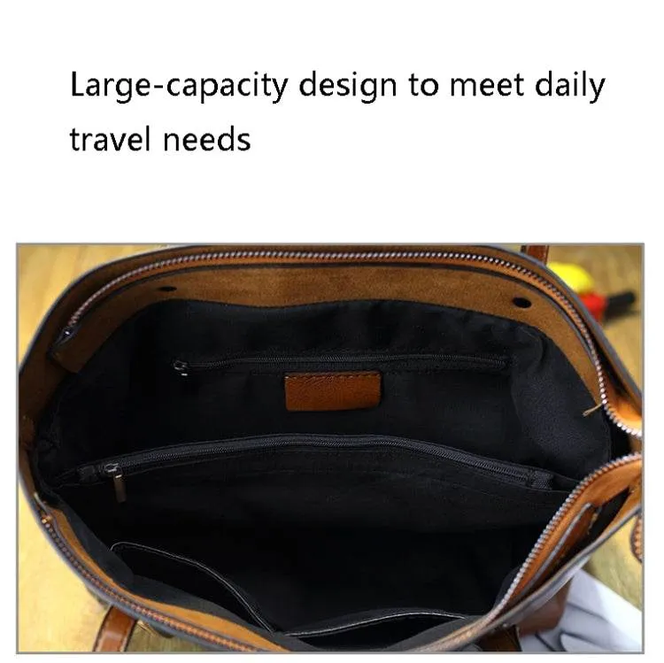 Fashionable All-Purpose 888-G9 Oil Wax Leather Tote Bag