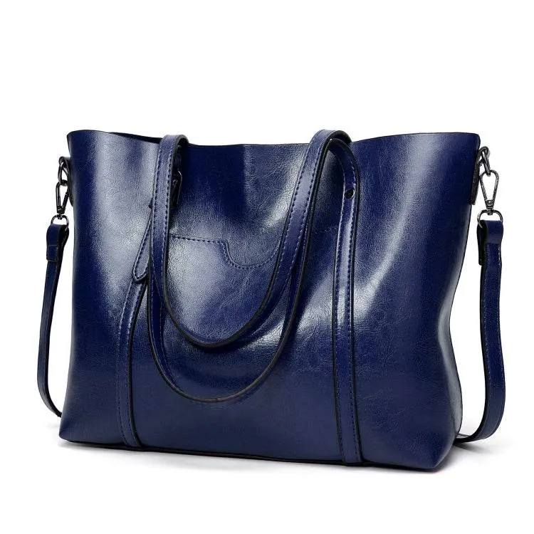 Fashionable All-Purpose 888-G9 Oil Wax Leather Tote Bag