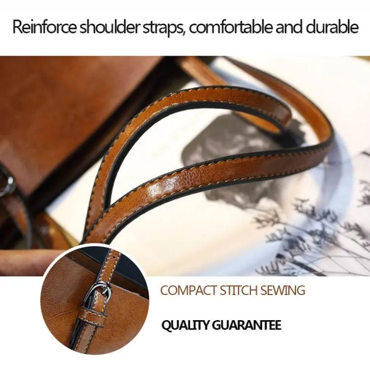 Fashionable All-Purpose 888-G9 Oil Wax Leather Tote Bag