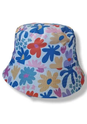 Floral Reversible Bucket Hat - White