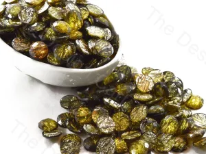 Golden Black Circular Acrylic Stones