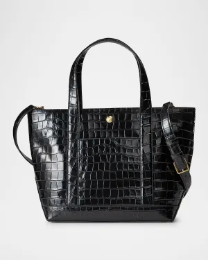Goody Grand Croc-Embossed Leather Tote Bag