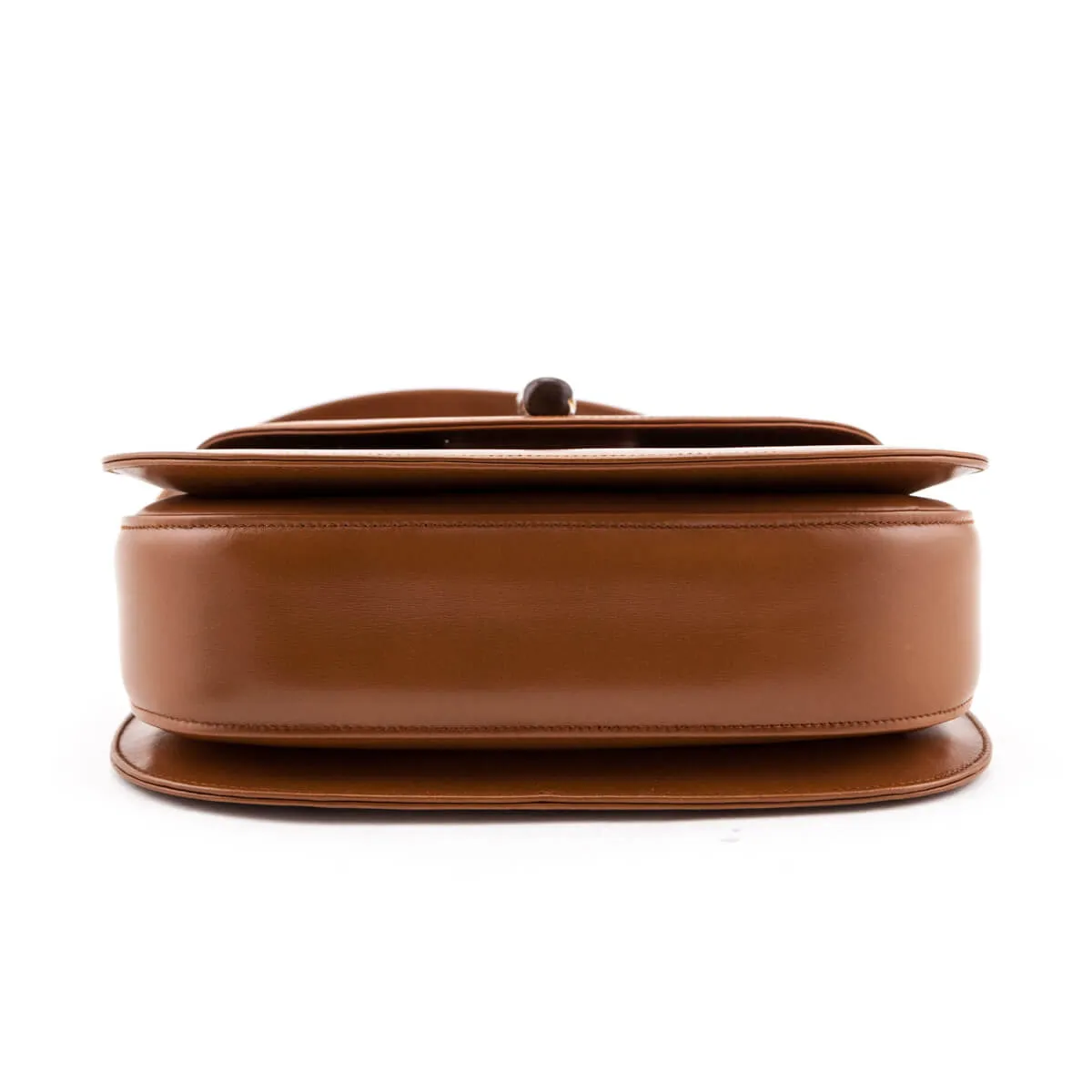 Gucci Cognac Box Calfskin Medium Bamboo Vintage Top Handle Bag