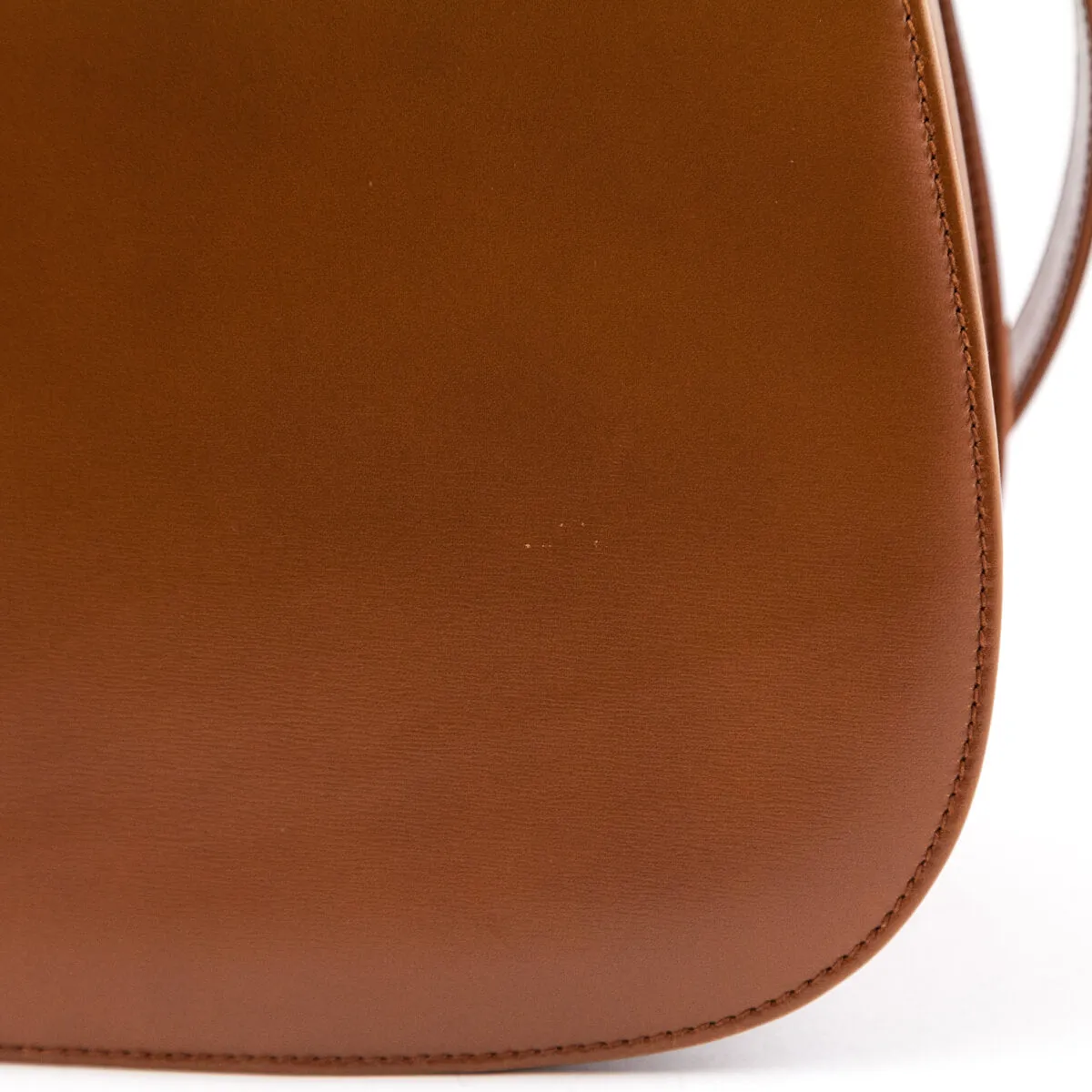 Gucci Cognac Box Calfskin Medium Bamboo Vintage Top Handle Bag