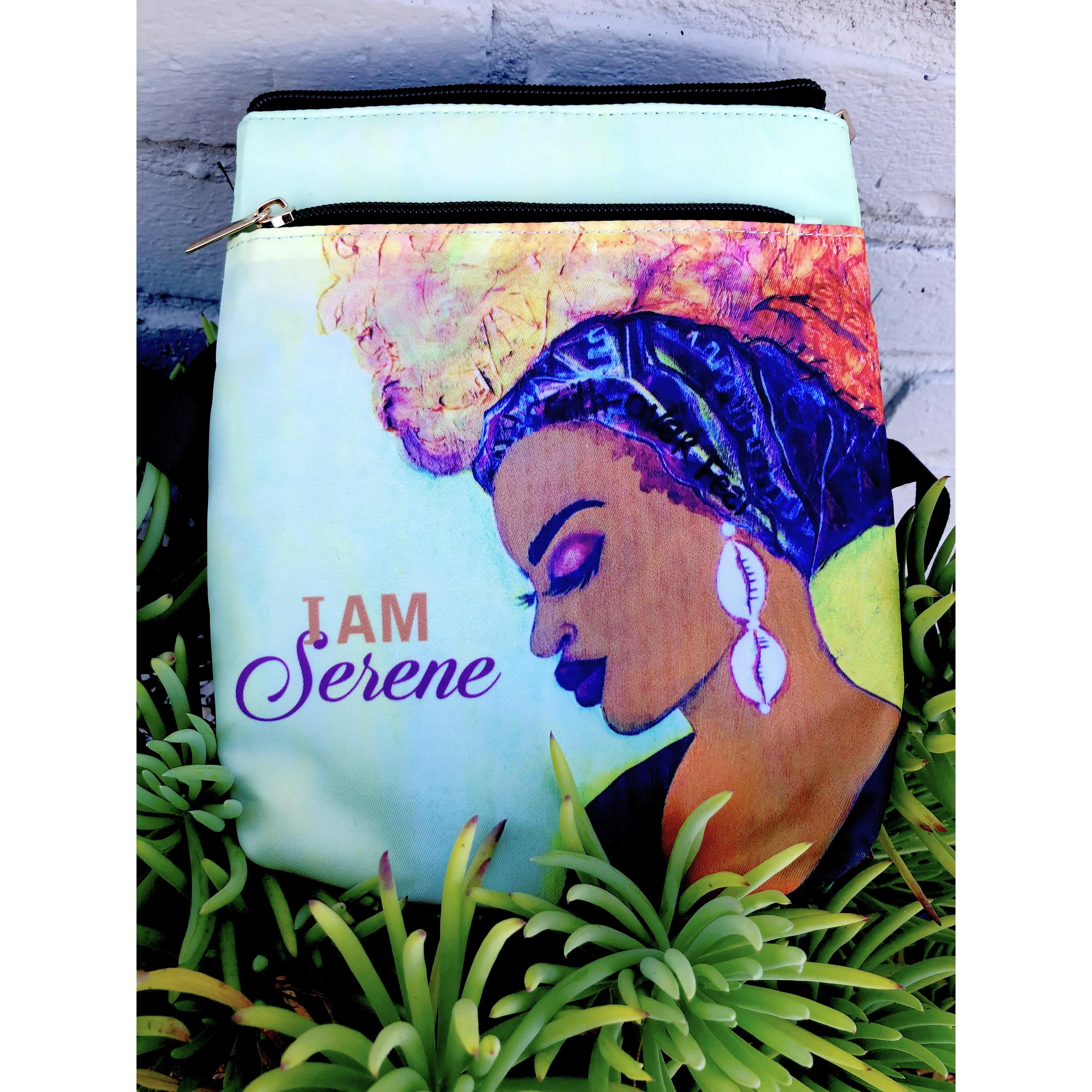 I am Serene Crossbody Travel Purse
