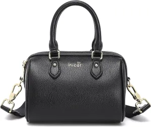 INICAT Mini Purse Small Satchel Top-Handle Handbag Boston Barrel Travel Bags for Women with Detachable Crossbody Strap