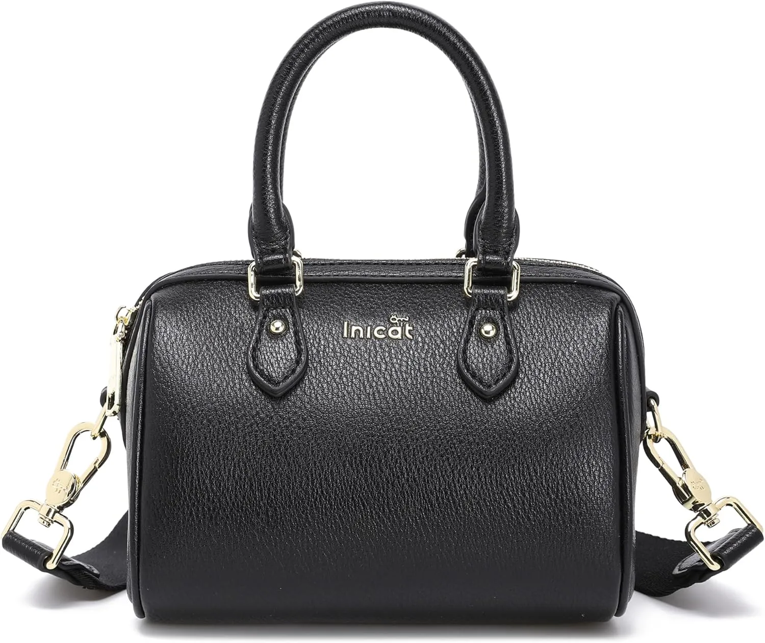 INICAT Mini Purse Small Satchel Top-Handle Handbag Boston Barrel Travel Bags for Women with Detachable Crossbody Strap