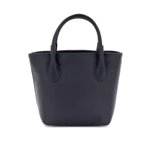 Italian Designer Leather Grab Bag - Swolit Domenico - Navy