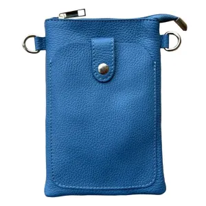 Italian Leather Crossbody Bag in Denim Blue