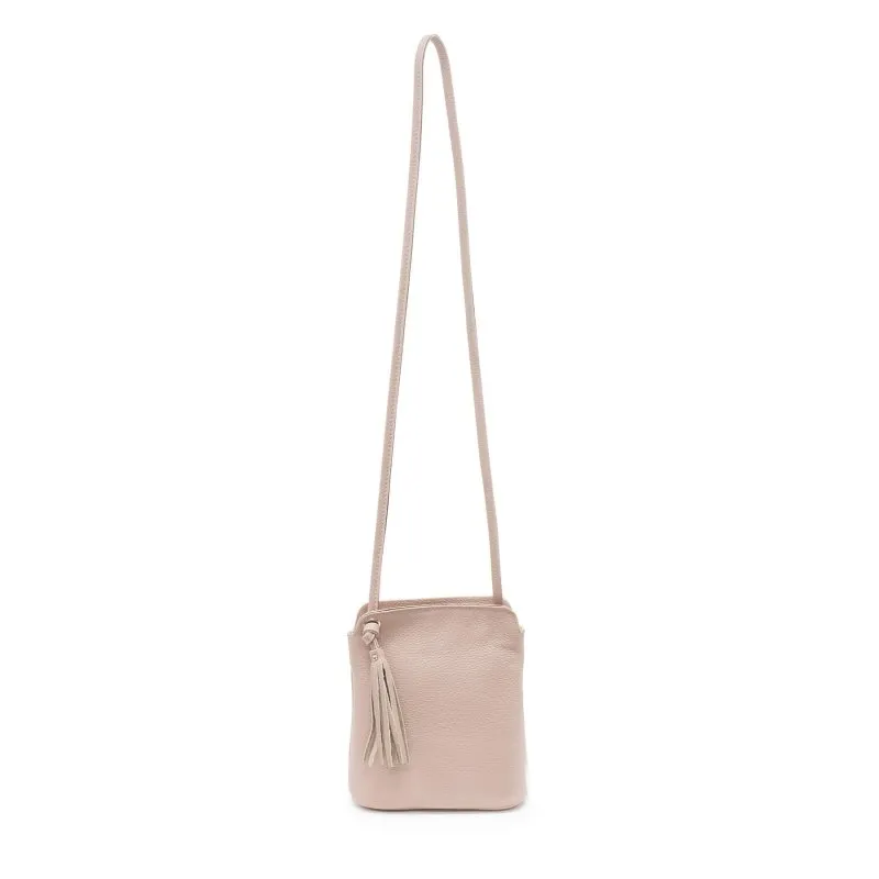 Italian Leather Tassel Crossbody-Fozzino Black